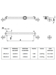 Oś niehamowana gkn 1180/1550/4x98