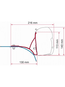 Adapter do markizy F45s Kit Fiat Ducato H2 >2006 Roof Rack - Fiamma