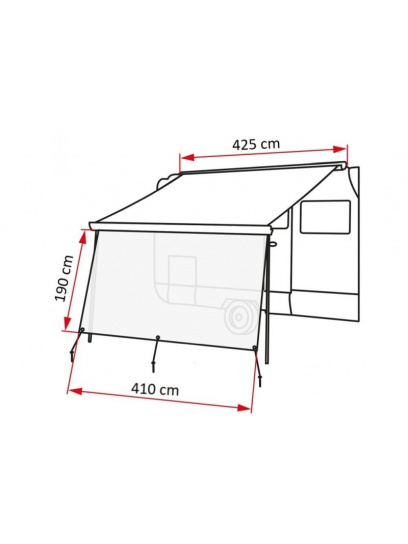 Ścianka przeciwsłoneczna do markizy Sun View XL 425 - Fiamma