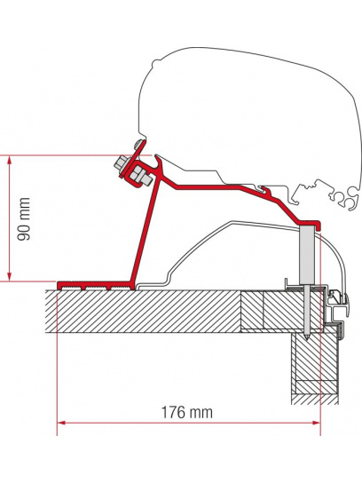 Adapter do markizy F80S/F65L Kit Hobby Caravan >2014 - Fiamma