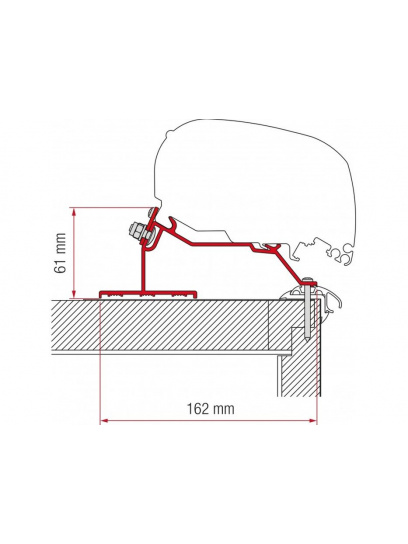 Adapter do markizy F80/F65 Kit Caravan Roof - Fiamma