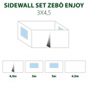 Ścianki boczne do altany namiotowej Sidewall set Zebo Enjoy Pro 3x4,5 - Brunner